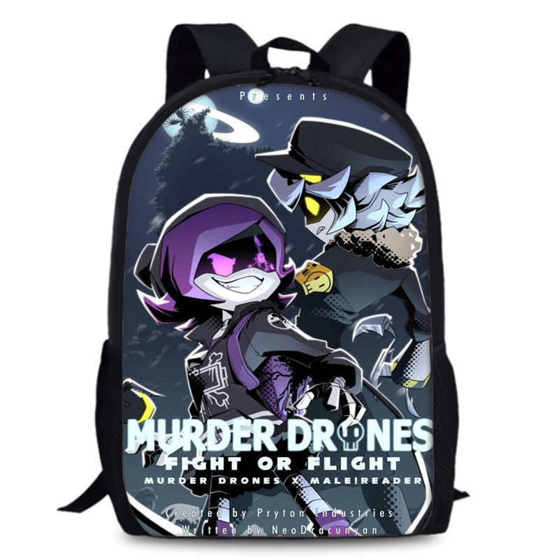 Drone Backpack - Murder Drones Anime-Peripherie-Rucksack, vielseitiger Cartoon-Schulrucksack mit