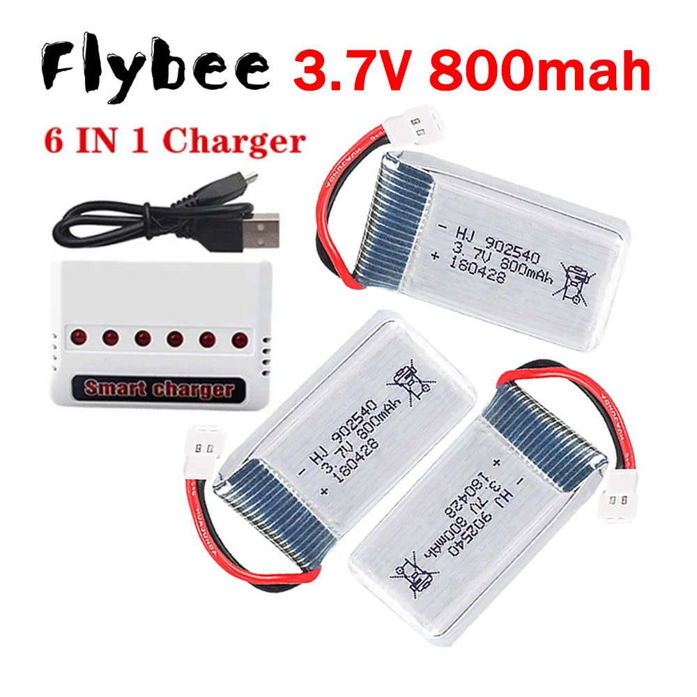 Drone Battery Charger - MEW 800mAh 3,7V Lipo-Akku + 6-in-1-Ladegerät