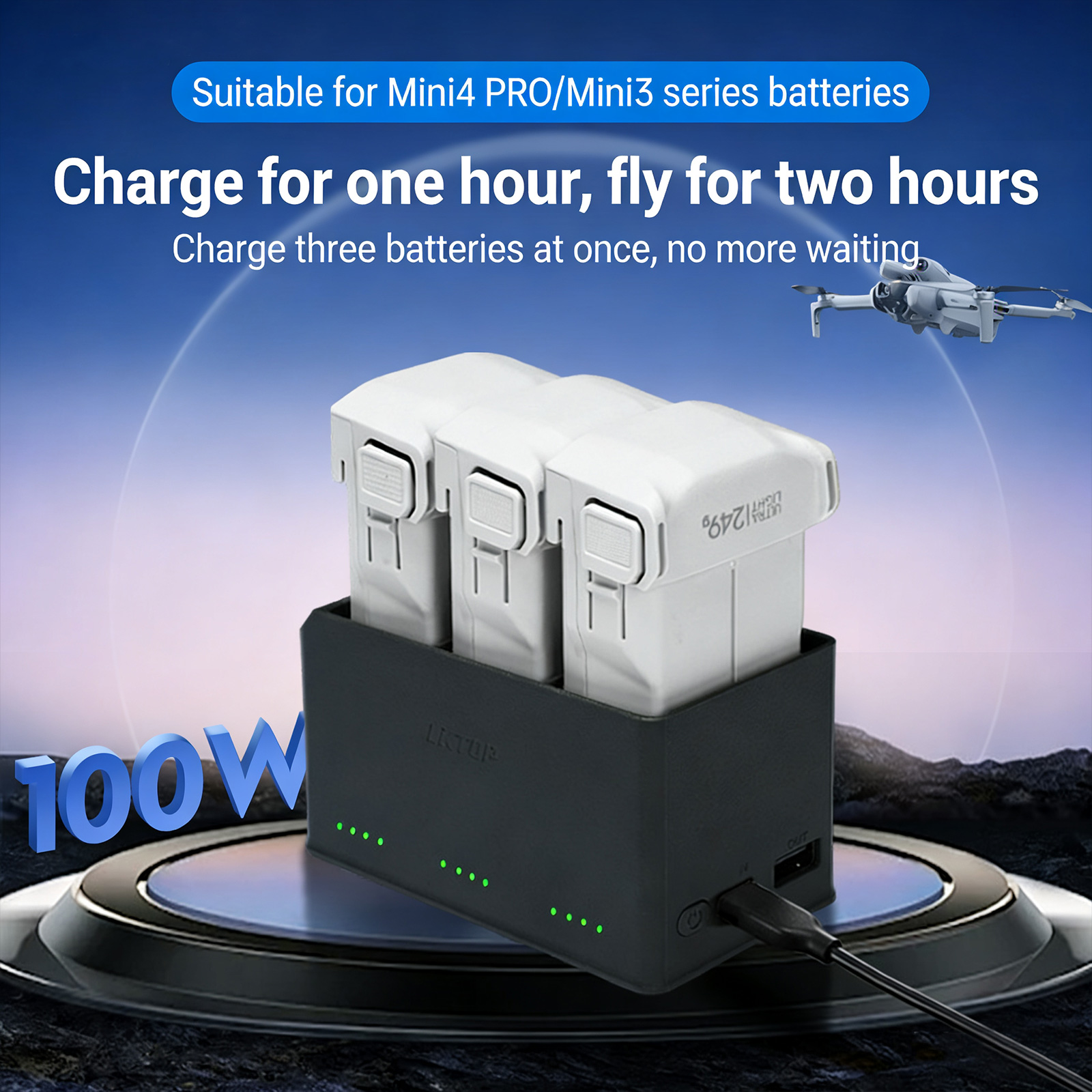 Drone Charging Hub - Batterieladegerät-Manager für Mini 3/3 Pro/Mini 4