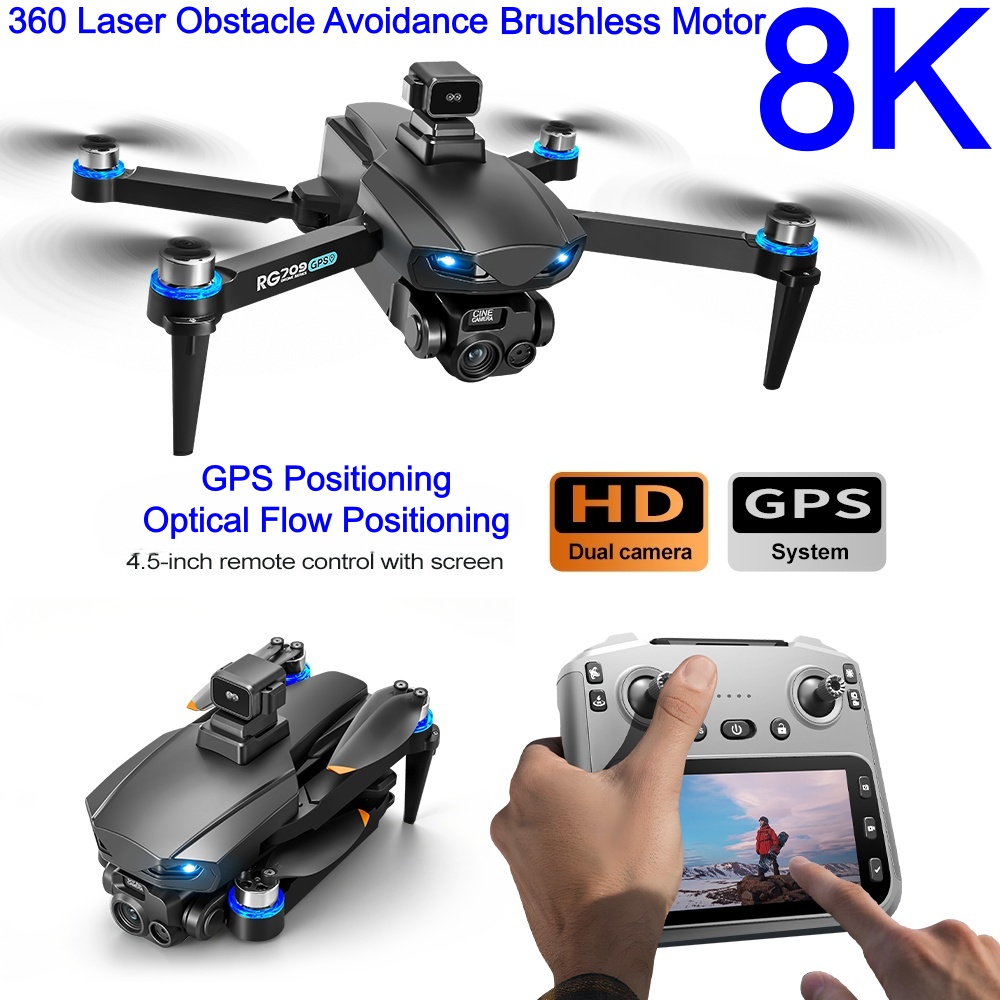 Drone Controller Screen - NEUE 8K-Drohne mit HD-Kamera, Laser-Hindernisvermeidung, 4,5-Zoll-Bildschirm,
